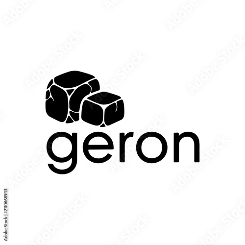 Minimal modern geometric rock blocks icon