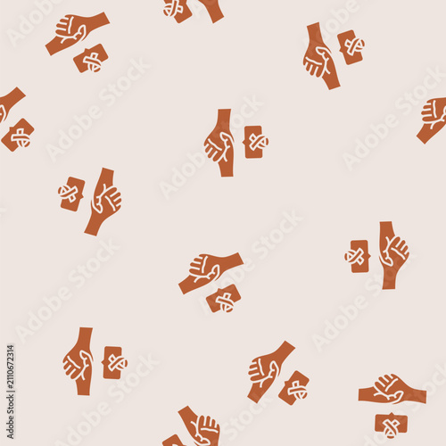 Bild auf Leinwand support group cancer treatment vector glyph seamless pattern support group cance