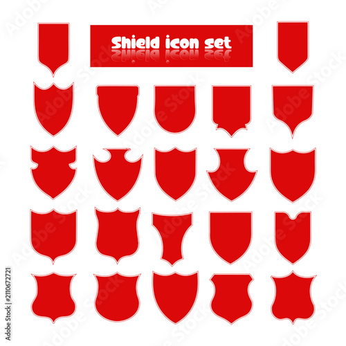Принти на полотні Set of modern red shield icons