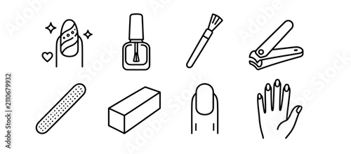 Fotografie Collection of beauty and grooming tools illustration.