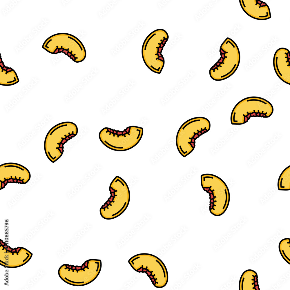 Fototapeta premium peach slice cut vector seamless pattern peach slice cut sign illustration