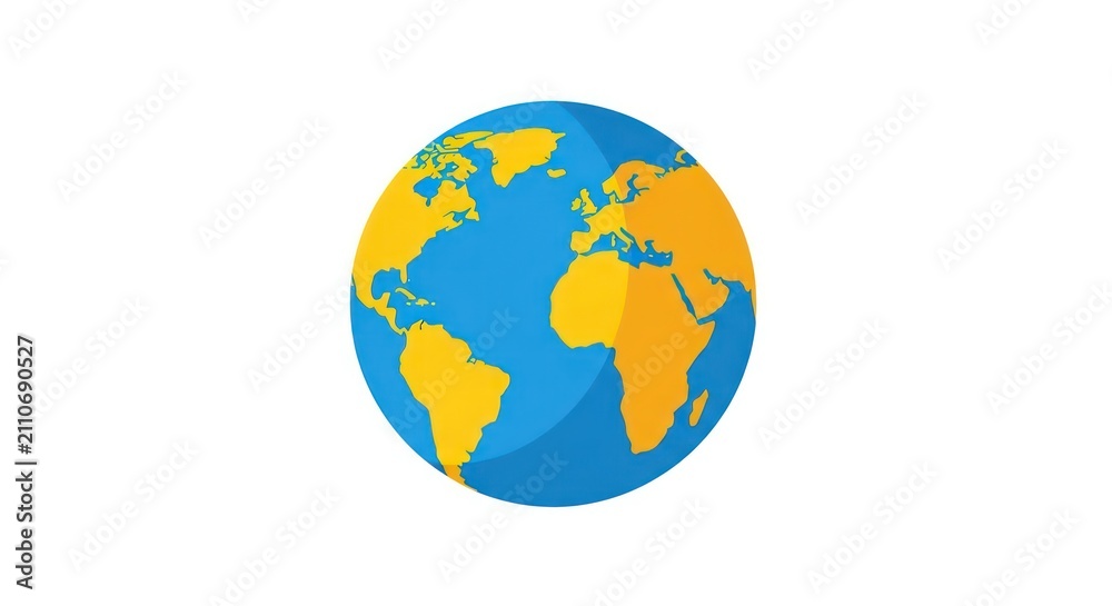 Fototapeta premium Globe Earth Planet World Map Illustration.