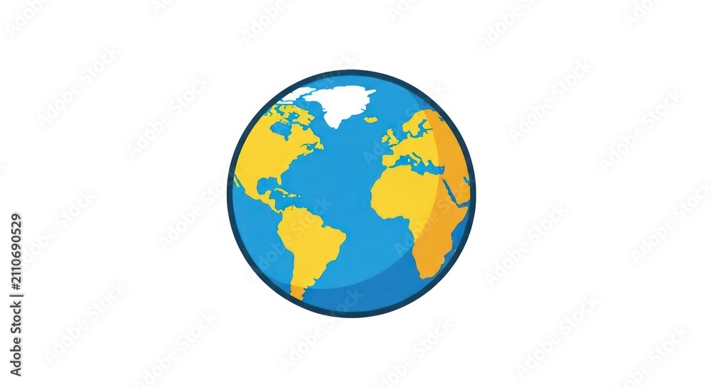 Fototapeta premium Globe Earth Planet World Map Illustration.