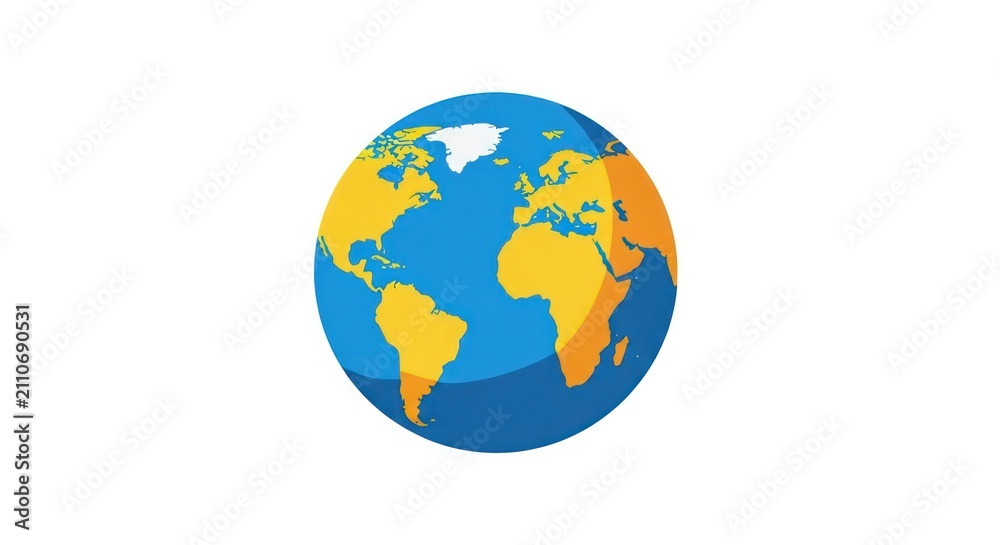 Fototapeta premium Globe Earth Planet World Map Illustration.
