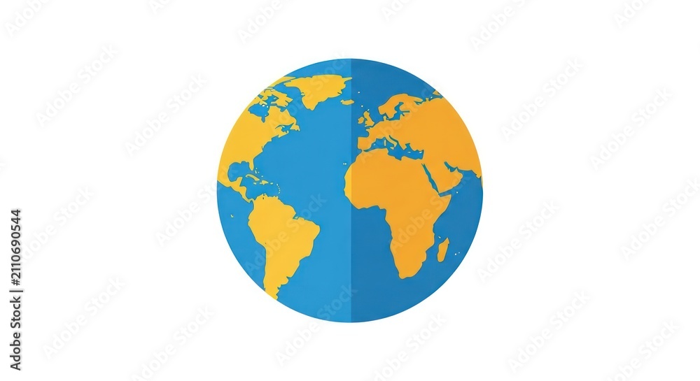 Fototapeta premium Globe Earth Planet World Map Illustration.
