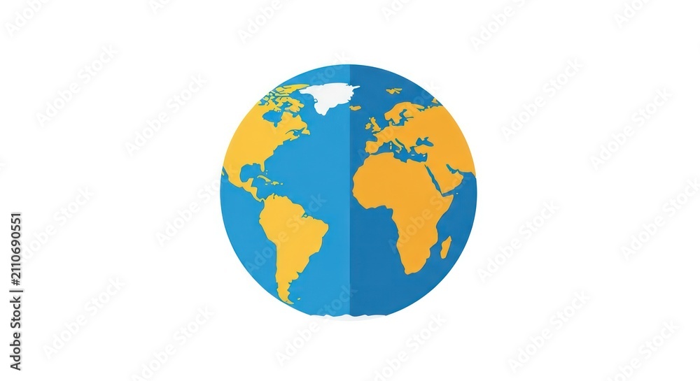 Fototapeta premium Globe Earth Planet World Map Illustration.