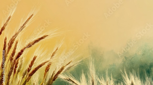 ultra-clear PPT cover background inspired by the colors of wheat fields and traditional cultural cloth
