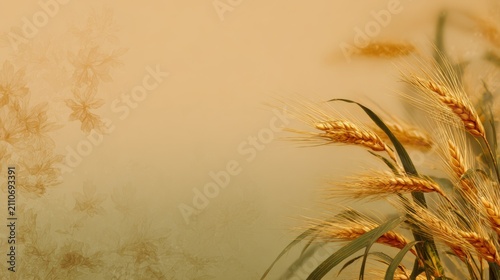 ultra-clear PPT cover background inspired by the colors of wheat fields and traditional cultural cloth
