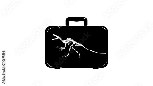 X-ray baggage inspection, black isolated vector silhouette