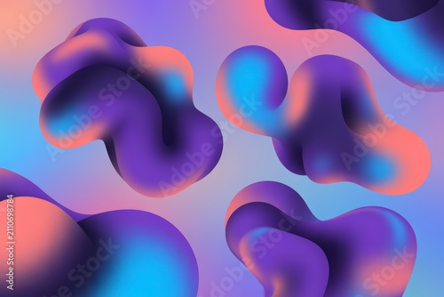 Purple and blue abstract shapes on a colorful background