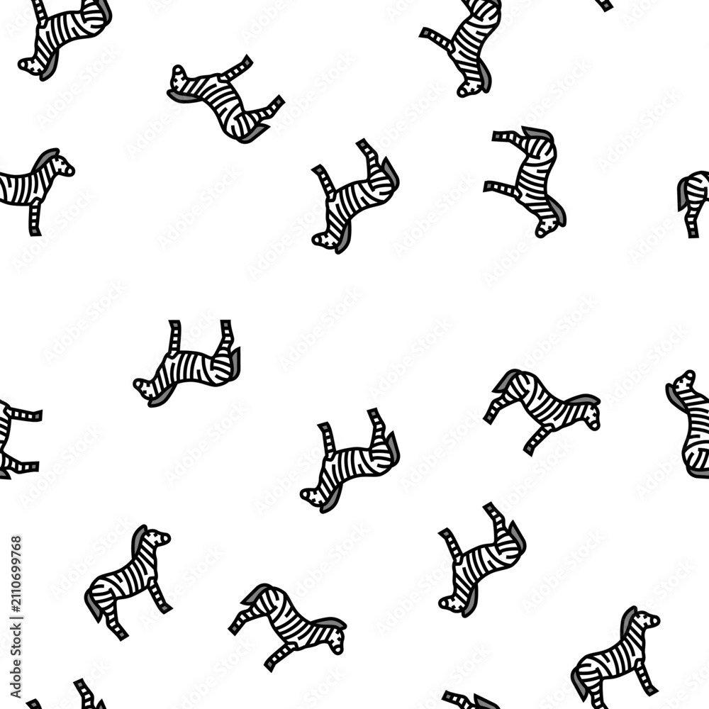 Fototapeta premium zebra animal in zoo vector seamless pattern zebra animal in zoo sign illustration