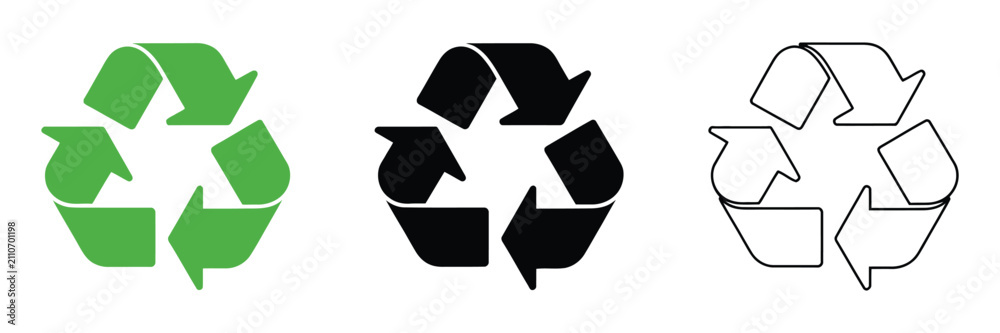 Obraz premium Recycle symbol set for recycling, sustainability and environmental protection