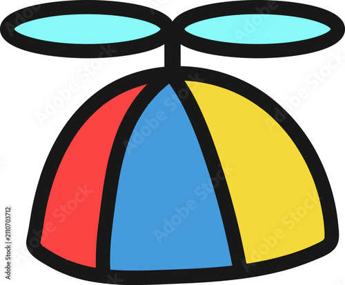 Colorful Propeller Beanie Hat Vector Icon