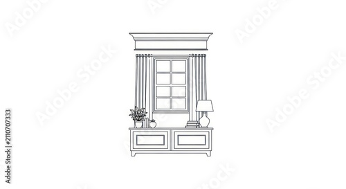 Classic interior design with columns.