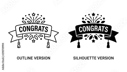 Foto Congrats Banner Graphic Set