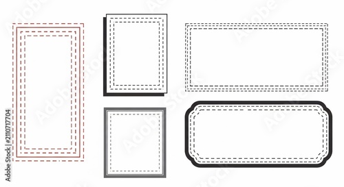 Textured Digital Frames: Minimalist Vector Art with Subtle Shadows, Clean Design