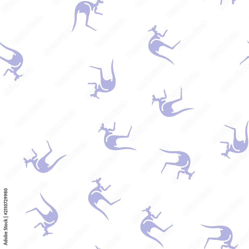 Fototapeta premium kangaroo animal in zoo vector glyph seamless pattern kangaroo animal in zoo sign illustration