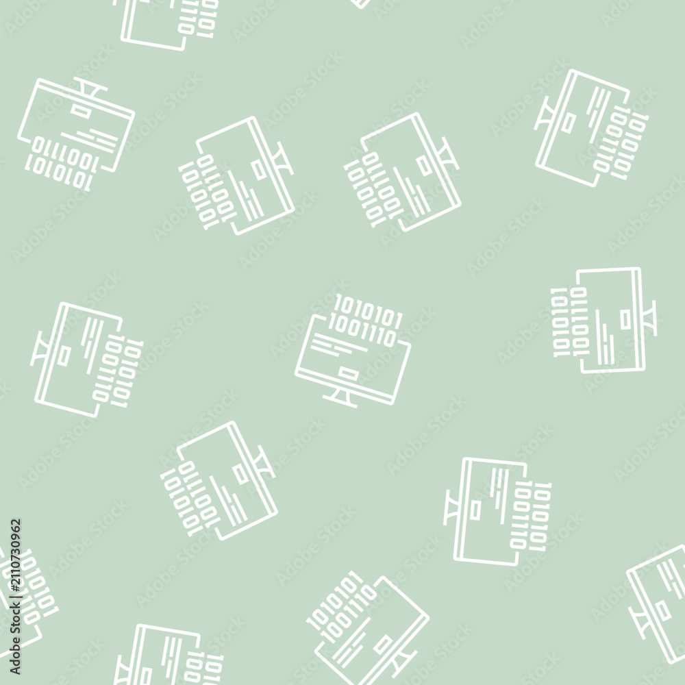 Fototapeta premium computer fatal error vector line seamless pattern computer fatal error sign illustration