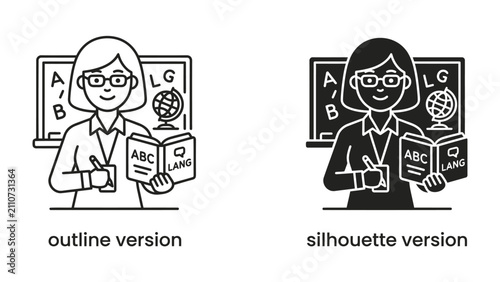 Teacher Illustration in Two Styles