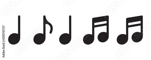 Foto Various musical notes isolated on transparent background for design projects