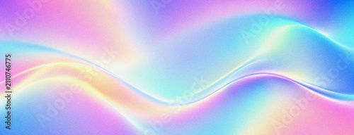 Soft Iridescent Gradient Wave Background Holographic Abstract Design.