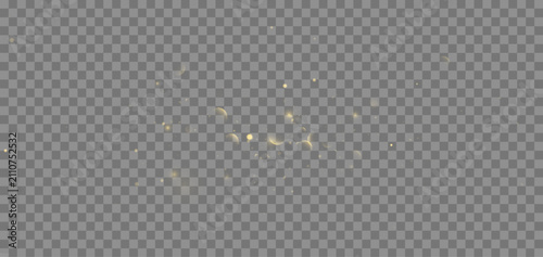 Christmas gold sparkle dust PNG with transparent glitter overlay and magical festive glow for premium holiday illustration background vector effect.