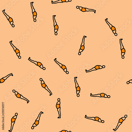 Obraz na płótnie inactivity large stomach body type vector seamless pattern inactivity large stom