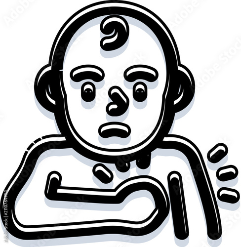 Принти на полотні Infant with red, inflamed skin and distressed expression, crying from rash or al