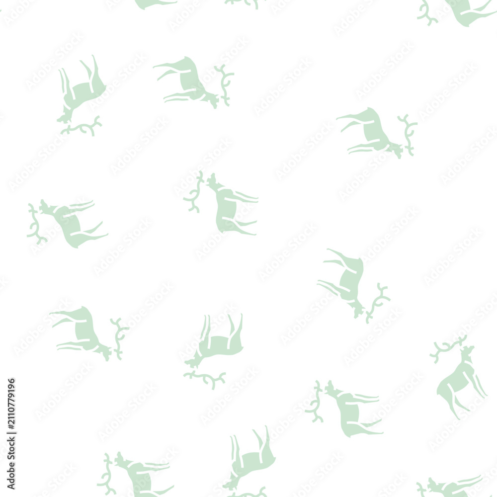 Fototapeta premium deer animal in zoo vector glyph seamless pattern deer animal in zoo sign illustration