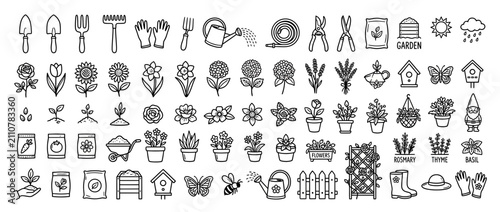 Canvastavla Hand-drawn Garden Elements Collection