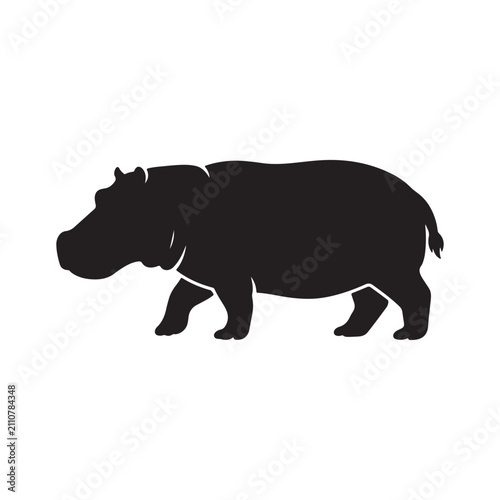 Принти на полотні Hippo black glyph icon