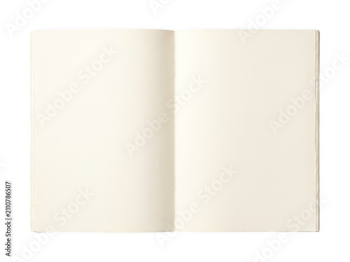 Photography Open blank cream-colored notebook pages waiting to be filled