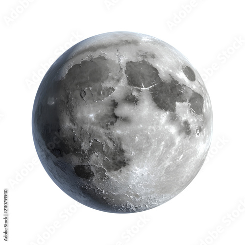 Moon appears as a detailed celestial body in dark space.