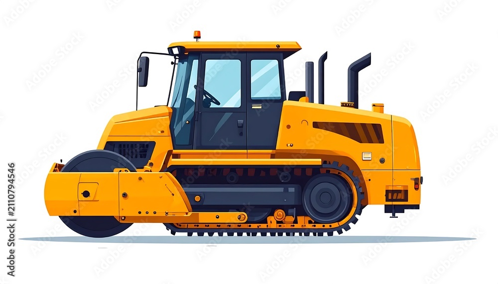 Fototapeta premium Heavy duty industrial wheel loader machine isolated.