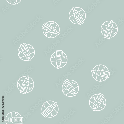 Canvas Print hyaluronic acid vector line seamless pattern hyaluronic acid sign illustration