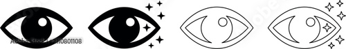 фотографія Collection of stylized eye icons representing vision and perception