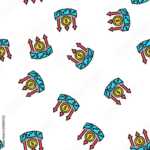 Foto market inflation vector seamless pattern market inflation sign illustration