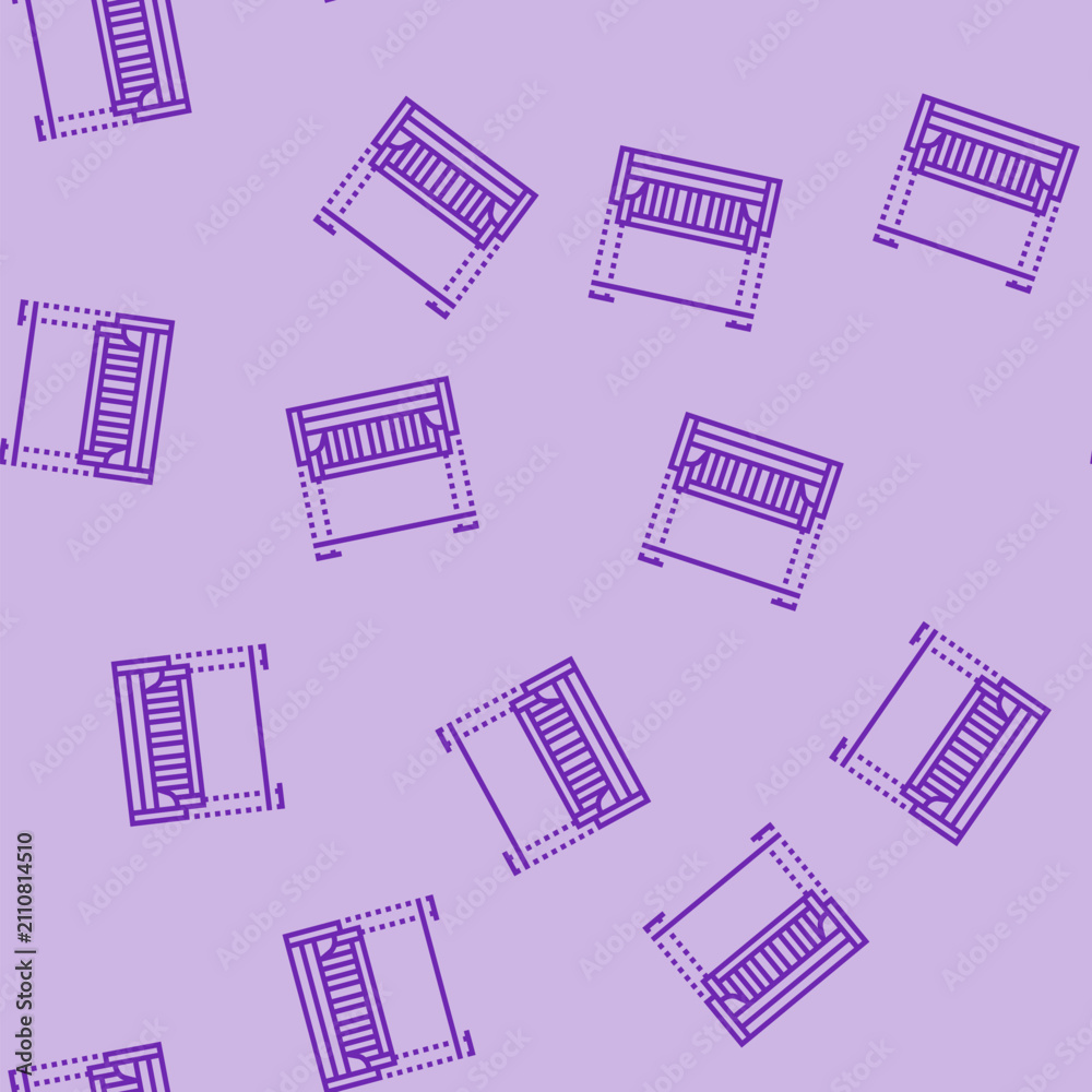 Obraz premium porch swing outdoor furniture vector line seamless pattern porch swing outdoor furniture sign illustration