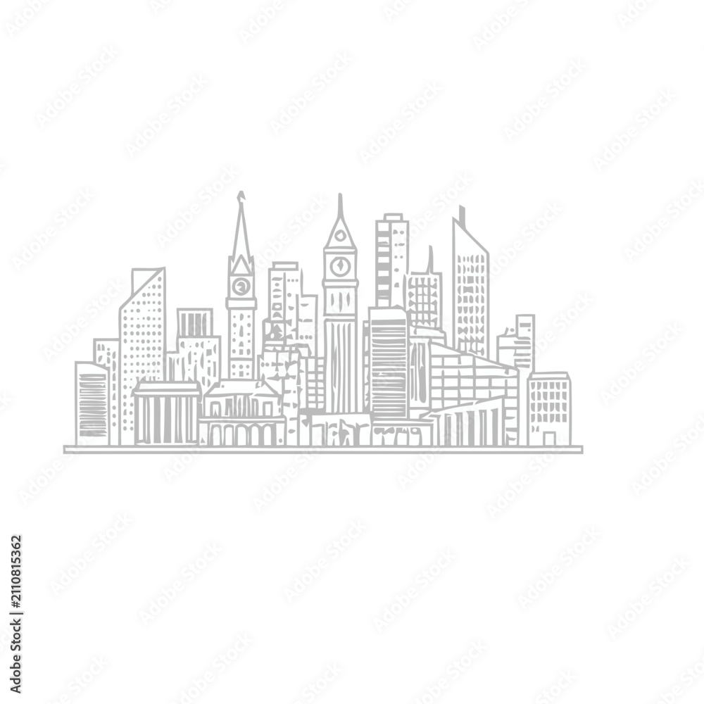 Fototapeta premium City Skyline Outline