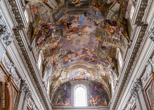 Photography Sant Ignazio church ceiling frescoe, Rome, Italy