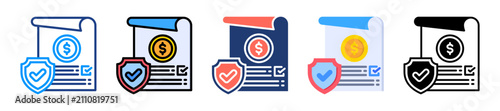 Economic Policy Icon Sheet Multiple Style Collection 