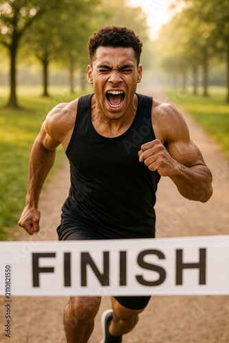 Finish Line Triumph in Morning Light