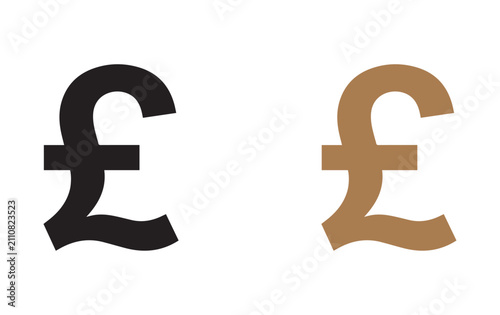 Obraz na płótnie Two British pound sterling currency symbols isolated on a plain white background