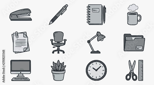 Office Essentials Icon Set.