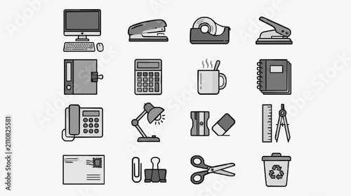 Office Essentials Icon Set.