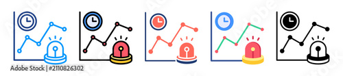 Fotografi Incident Timeline Icon Sheet Multiple Style Collection