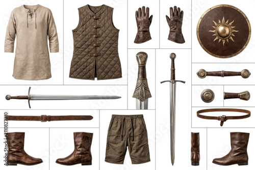 Authentic Medieval Warrior Gear and Weaponry Set