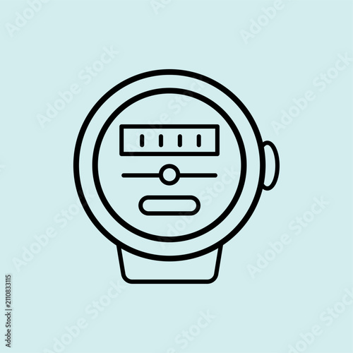 Digital smart meter icon for energy management. Symbol for monitoring electricity consumption and efficiency.