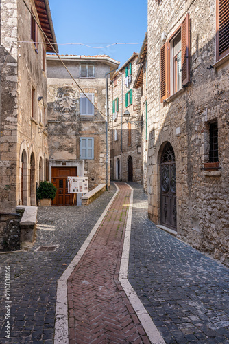 Quadro su tela Scenic sight from the historic center of Acuto, beautiful village in the Province of Frosinone, Lazio, central Italy