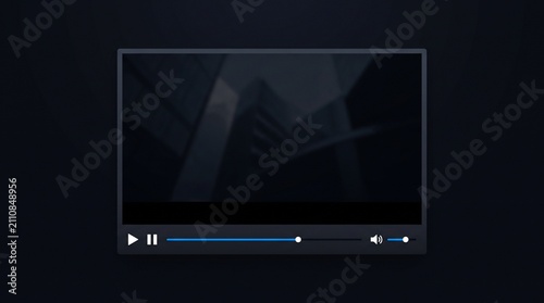 Tapety artystyczne Minimalist Dark Video Player Interface Mockup